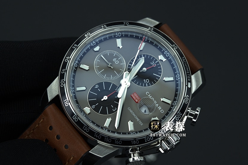 V7 factory Chopard racing super A watches men's dark gray panda disk rubber models pictures and price front real picture