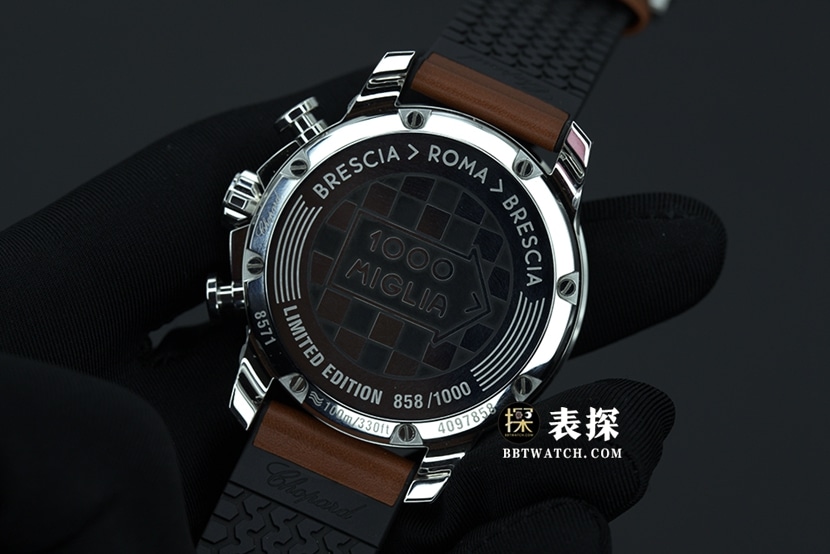 V7 factory Chopard racing super A watches men's dark gray panda disk rubber models pictures and prices back real photo