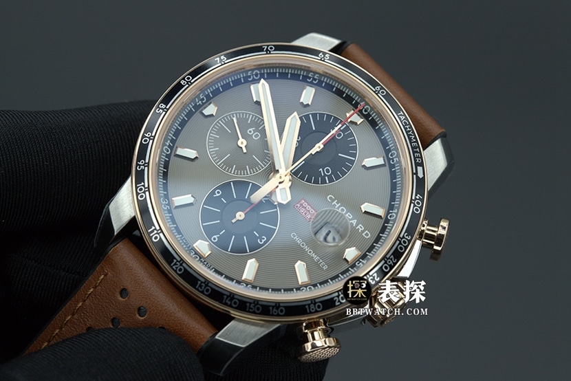V7 factory Chopard1:1super watch men's dark gray panda plate rubber model picture and price front live photo
