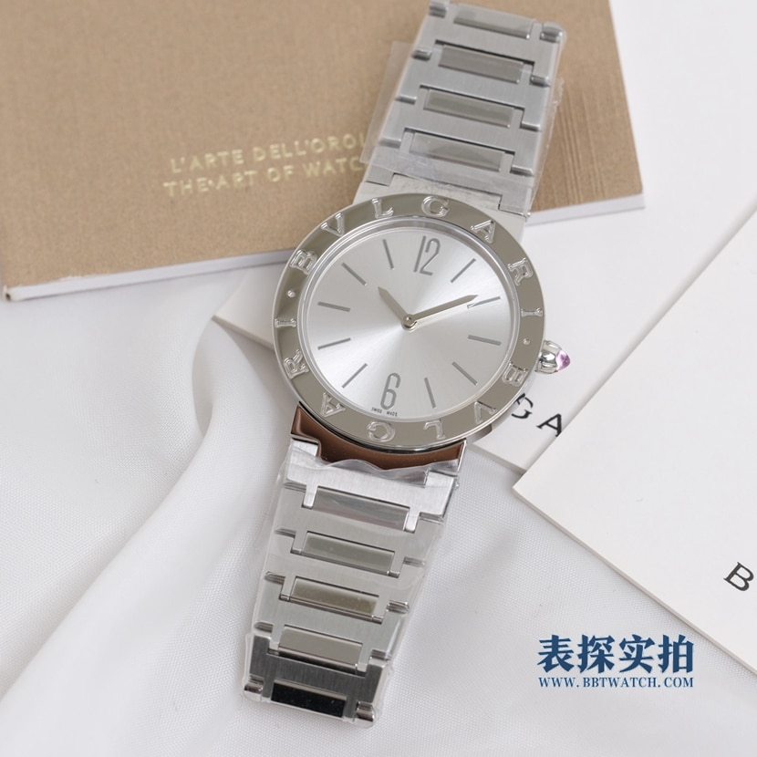 top-tier replicaBvBvlgari white steel ladies quartz watch front