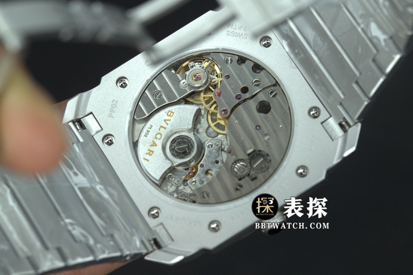 BV factory Bvlgari1:1super watch men's white dialsteel bracelet picture and price caseback live photo