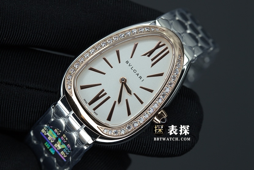 BV factory Bvlgari1:1top-tier watch ladies white dial gold needle steel bracelet model pictures and prices front live photo