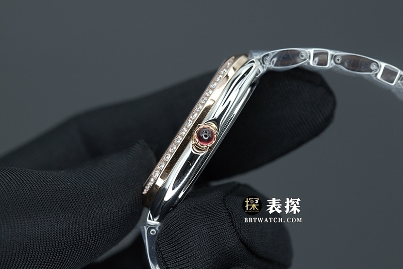 BV factory Bvlgari1:1top-tier watch ladies white dial gold needle steel bracelet model pictures and prices side live photo