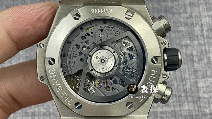 ZF FactoryHublot watch men's watch matte black hollow plate rubber model picture and price caseback live photo