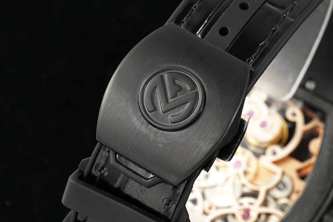 RMS factory Frank Muller men's watch black dial diamond rose goldtourbillonleather strap model V45braceletlive photos