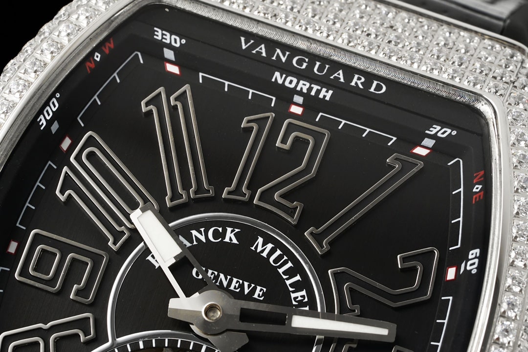 RMS factory Frank Muller men's top-tier watch black dial diamond flywheel leather strap model V45front live photo
