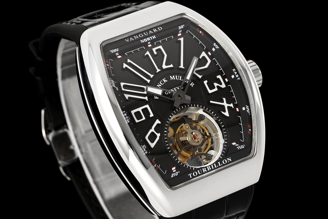 RMS factory Frank Muller men's top-tier 1:1high-quality watch black dial flywheel leather strap model V45front live photo