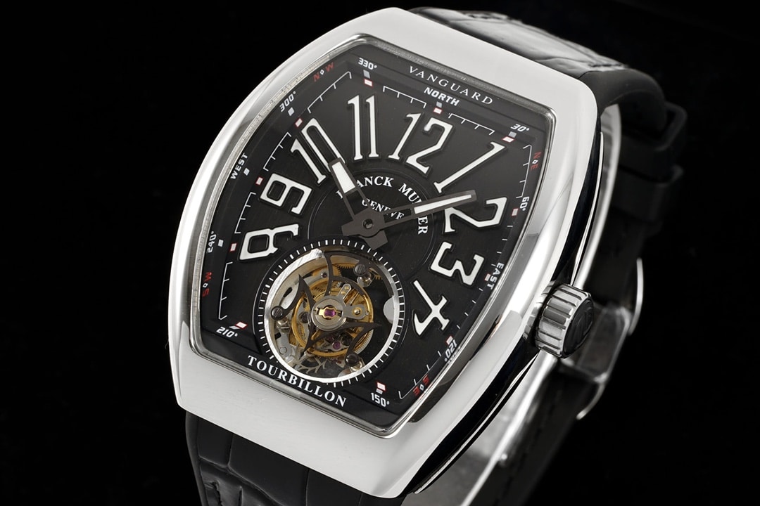 RMS factory Frank Muller men's top-tier 1:1high-quality watch black dial flywheel leather strap model V45front live photo