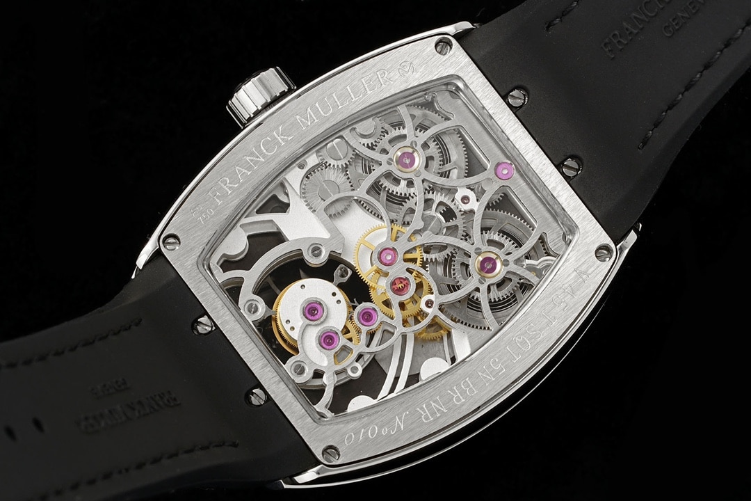 RMS factory Frank Muller men's top-tier 1:1high-quality watch black dial flywheel leather strap model V45caseback live photo