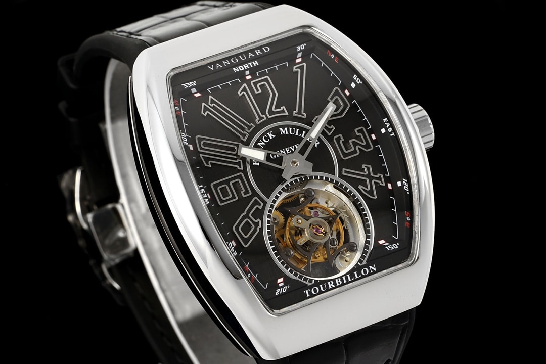 RMS factory Frank Muller men's top-tier watch black dial flywheel leather strap model V45front live photo
