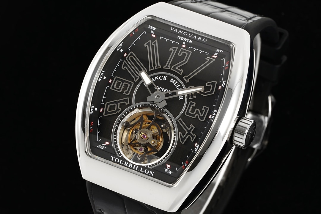 RMS factory Frank Muller men's top-tier watch black dial flywheel leather strap model V45front live photo