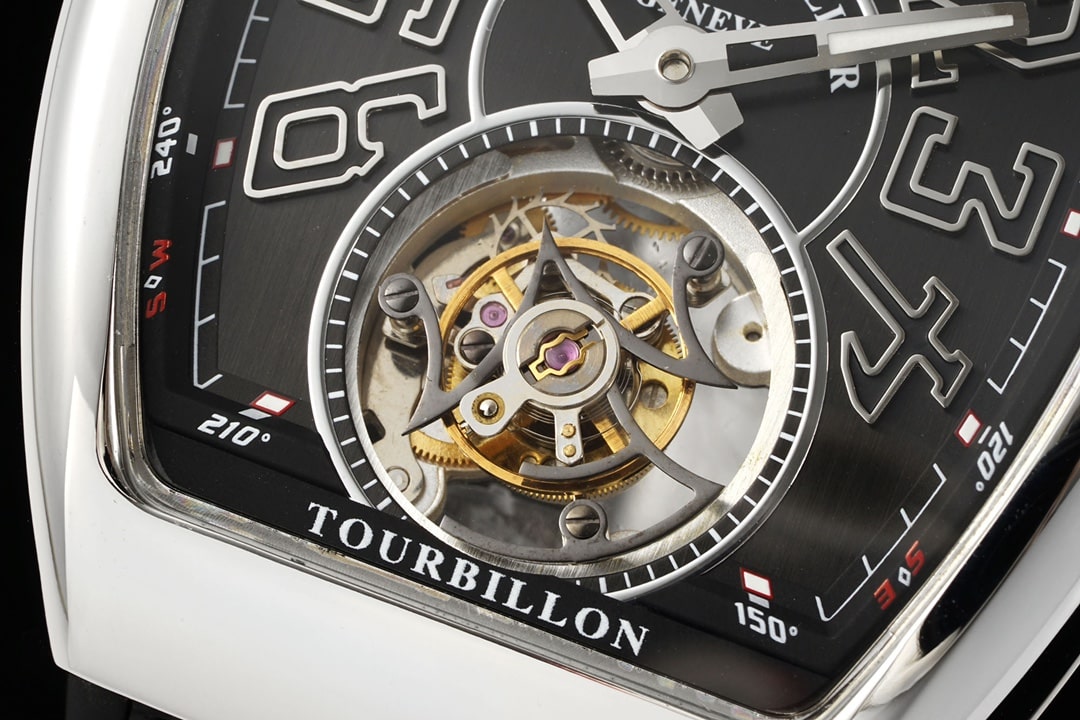 RMS factory Frank Muller men's top-tier watch black dial flywheel leather strap model V45front live photo