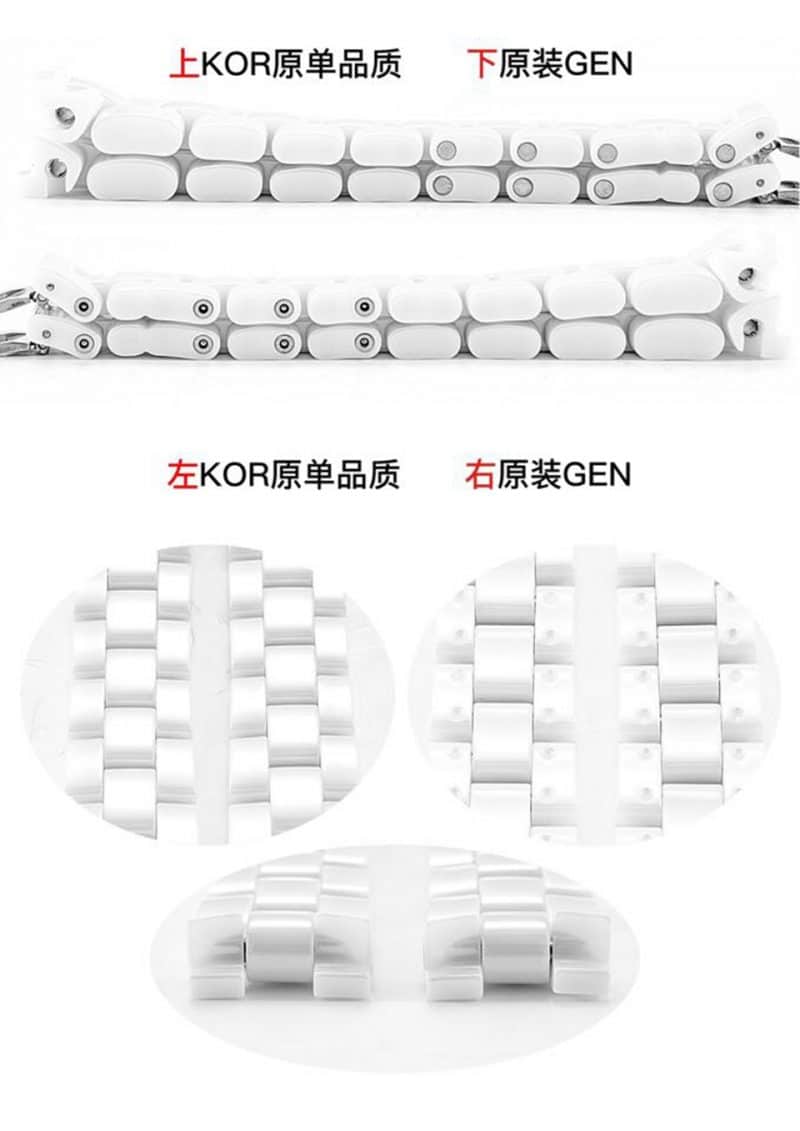 KORChanelceramicJ12 comparison OEM evaluation bracelet chart