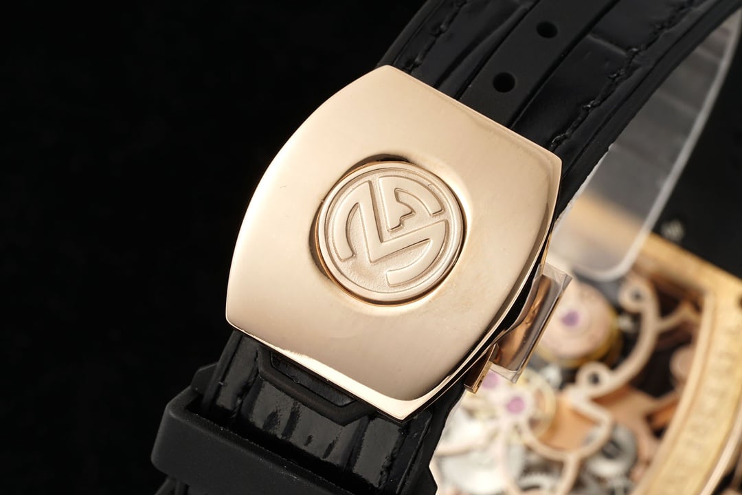 RMS factory Frank Muller men's watch black dialrose goldleather strap model V 45 T BR (NR)braceletlive photos