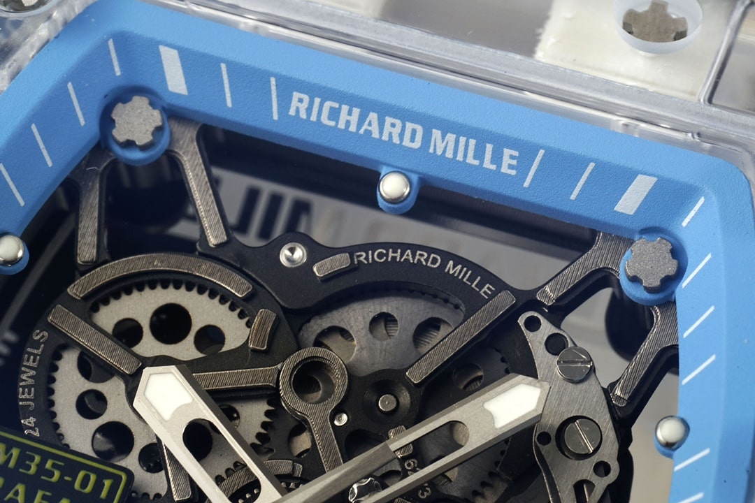 Richard Mille Men's Watch Transparent Hollow Disc Rubber Model RM35-01front live photo