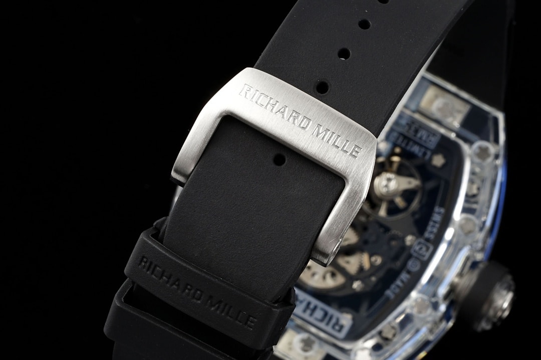 Richard Mille men's super A watches transparent skeleton disk black rubber models RM35-01 strap real picture
