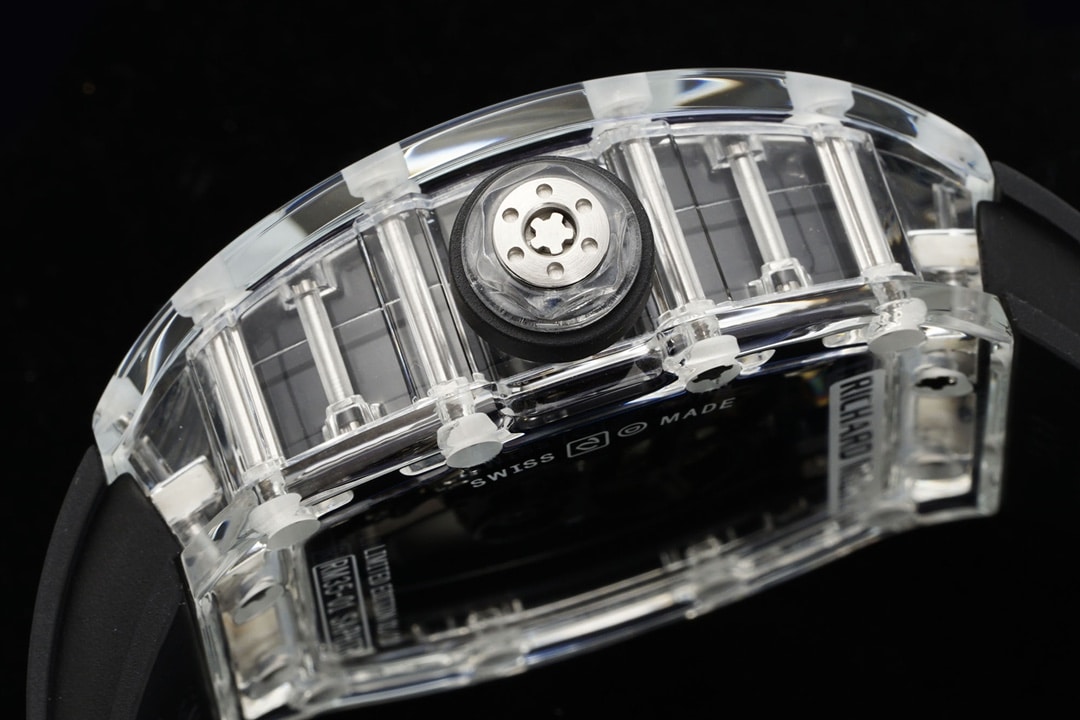 Richard Mille men's super A watches transparent skeleton disk black rubber models RM35-01 side actual photo