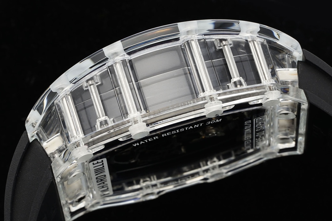 Richard Mille men's super A watches transparent skeleton disk black rubber models RM35-01 side actual photo