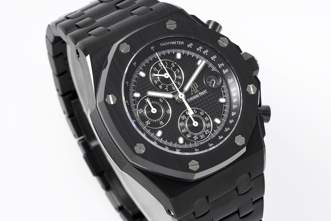 APF factory Audemars Piguet men's Royal Oak offshore type watch black dialceramic model 26238CE.OO.1300CE.01front live photo