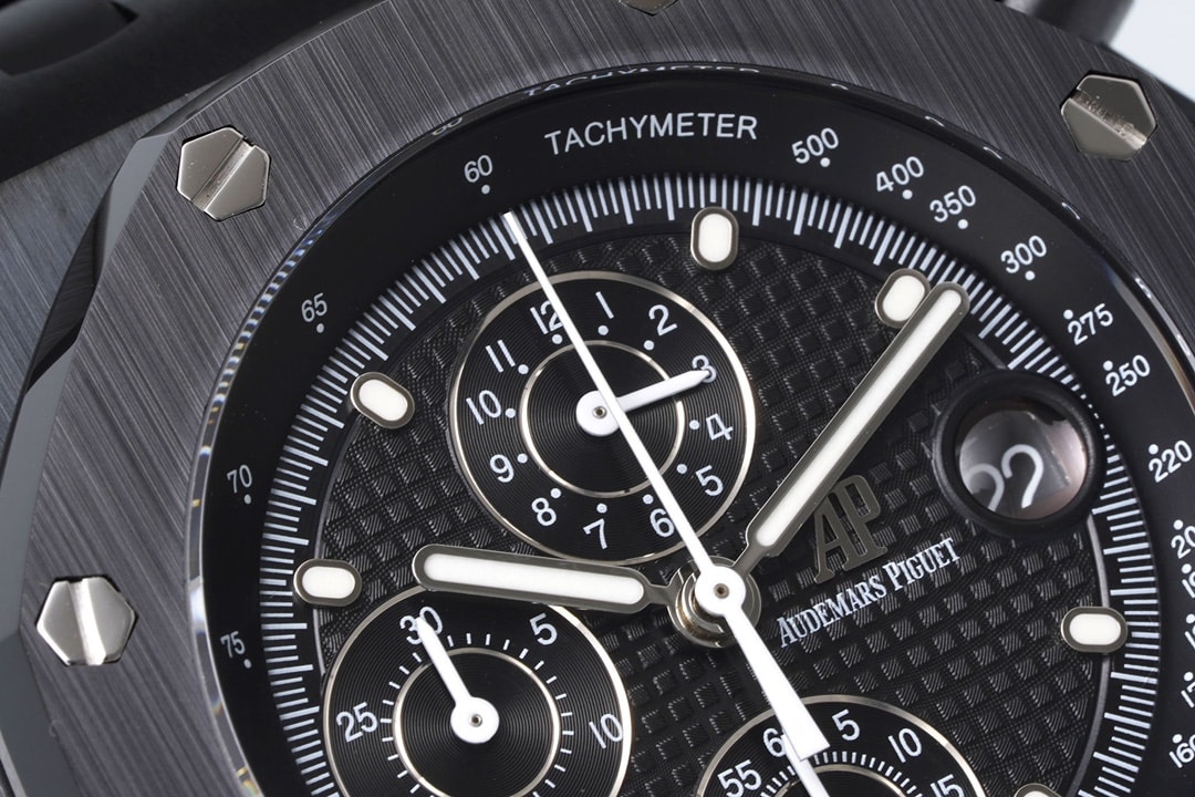 APF factory Audemars Piguet men's Royal Oak offshore type watch black dialceramic model 26238CE.OO.1300CE.01front live photo