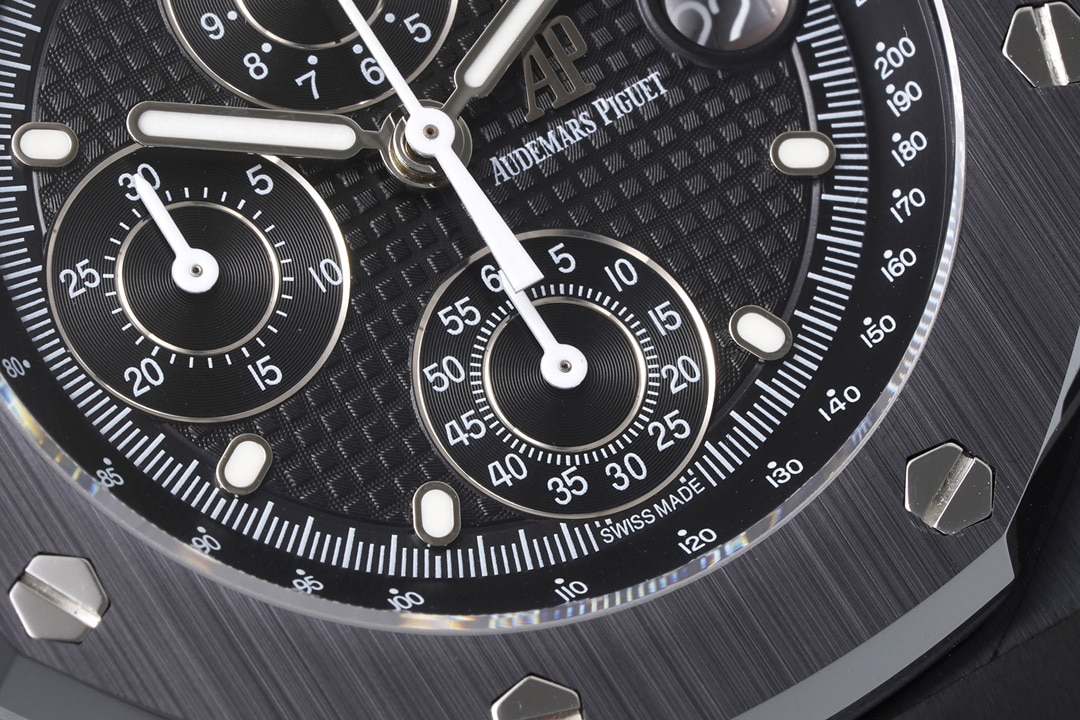 APF factory Audemars Piguet men's Royal Oak offshore type watch black dialceramic model 26238CE.OO.1300CE.01front live photo