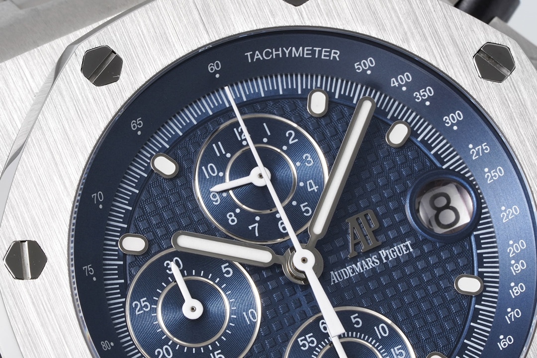 APF factory Audemars Piguet men's Royal Oak offshore type top-tier watch blue dialsteel bracelet model 26238ST.OO.2000ST.01front live photo