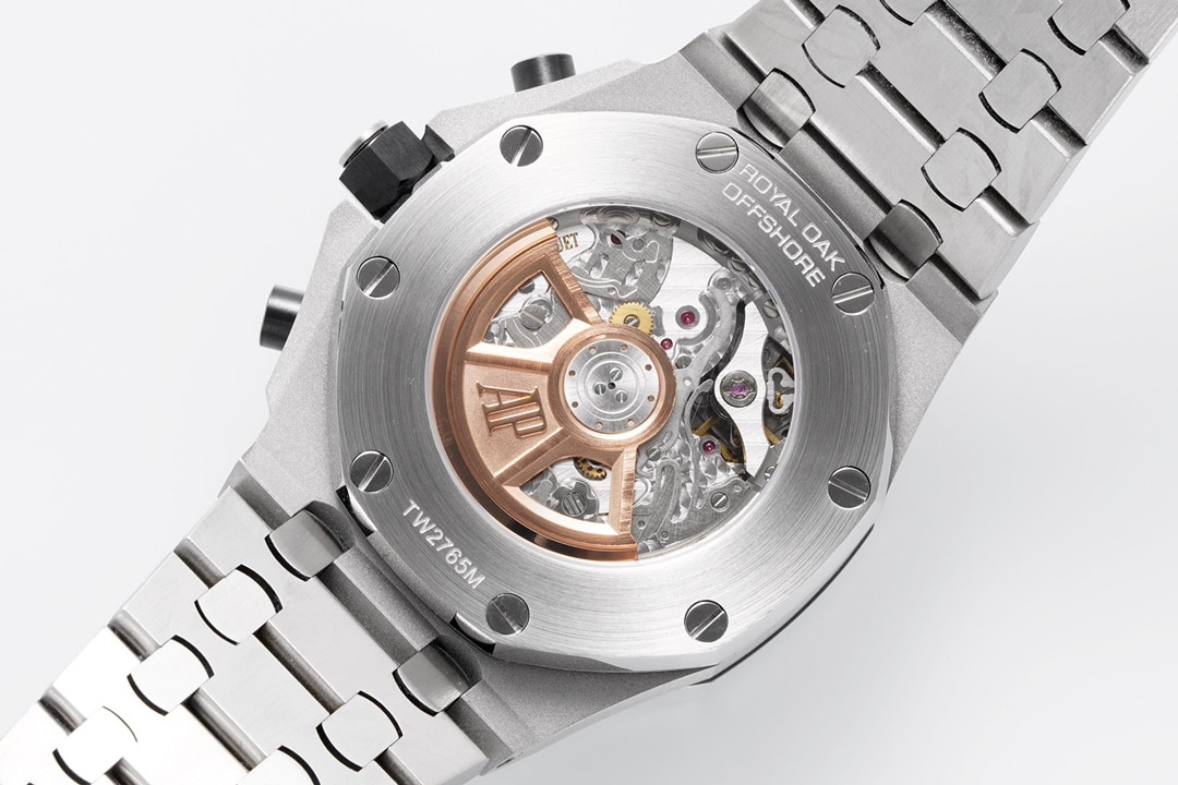 APF factory Audemars Piguet men's Royal Oak offshore type top-tier watch blue dialsteel bracelet model 26238ST.OO.2000ST.01caseback live photo