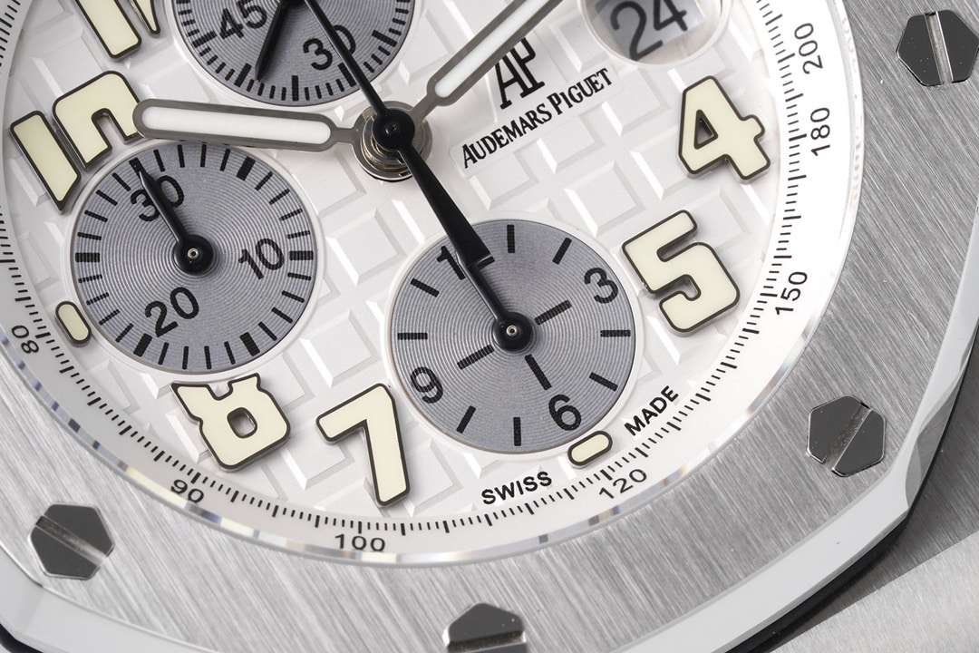 APF Offshore Audemars Piguet Watch Silver White Panda Dial Steel Band Model 26170ST.OO.1000ST.01 Detailed Images