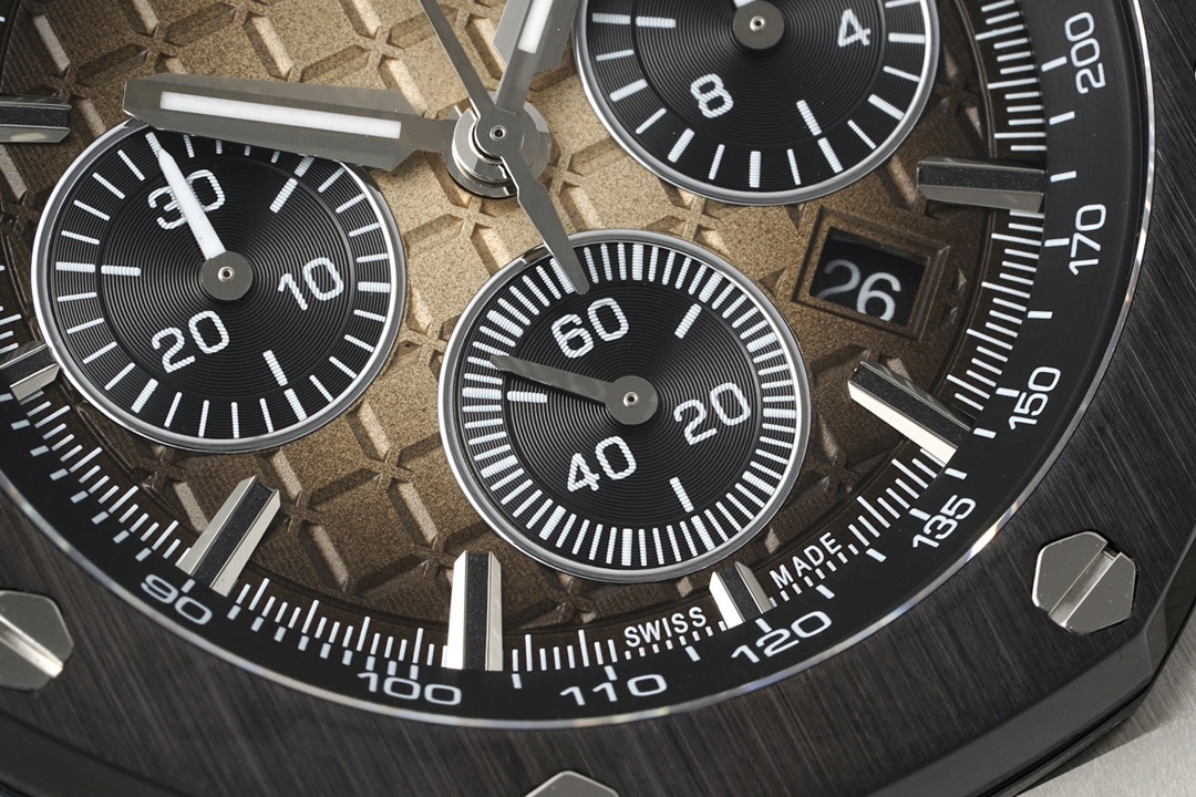 APF offshore Audemars Piguet1:1replica watch light brown dial rubber model 26420SO.OO.A600CA.01 front view