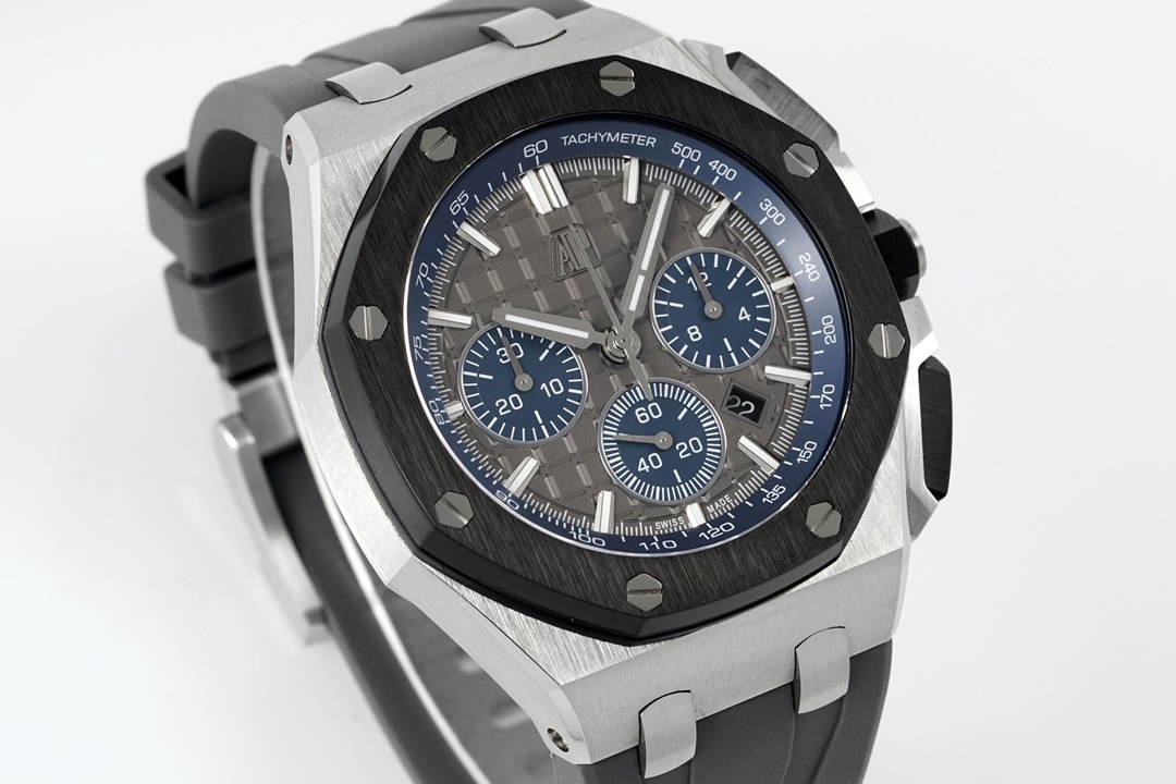 Audemars Piguet ceiling classic watch, apf offshore watch, front view