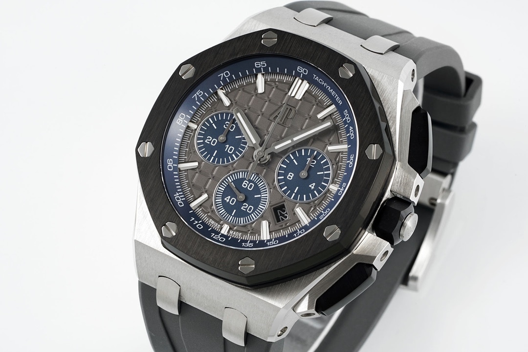 Audemars Piguet ceiling classic watch, apf offshore watch, front view