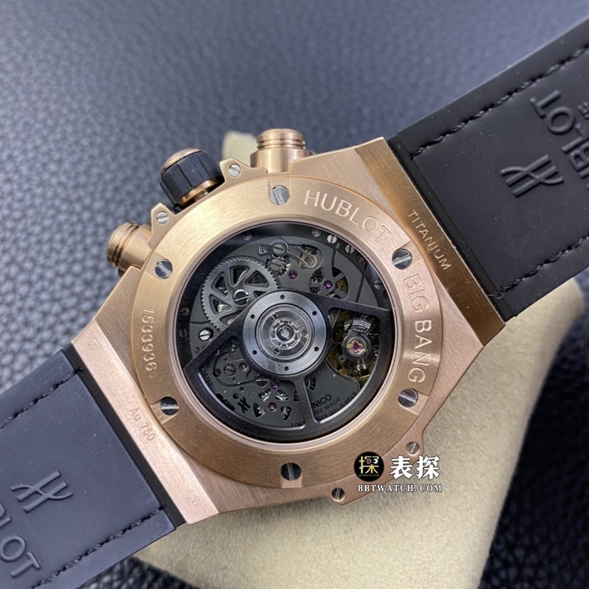 ZF BIG BANGHublot1:1replica watch hollow panda disc rainbow diamond leather strap model 411.OX.9910.LR.0999movement picture