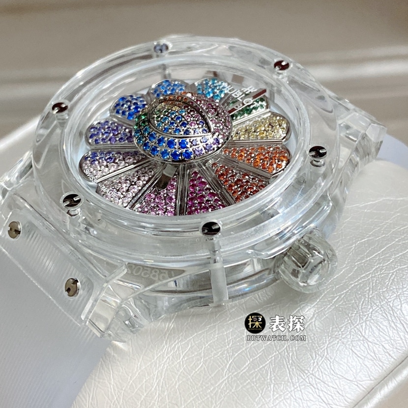 Classic fusion Hublot1:1replica watch sun disk transparent rubber model 507.JX.0800.RT.TAK21 side view
