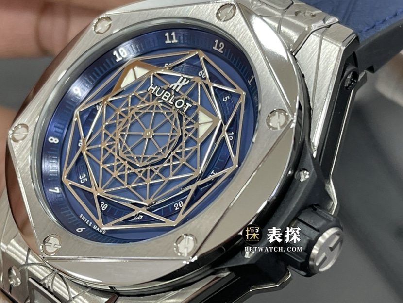 WWF BIG BANGHublot1:1replica watch deep blue dial rubber model 415.NX.7179.VR.MXM18 side view