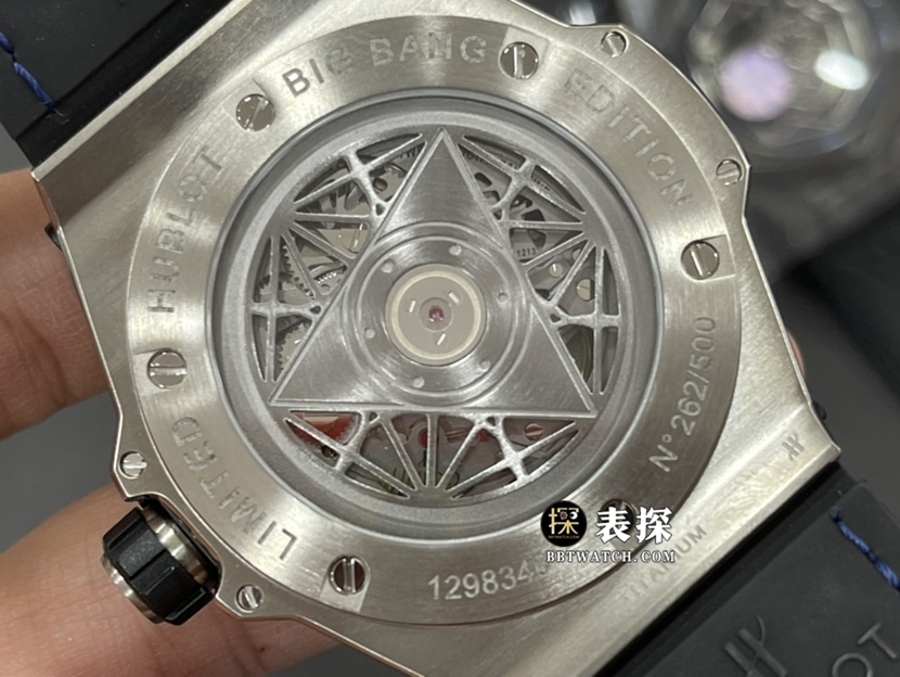 WWF BIG BANGHublot1:1replica watch deep blue dial rubber model 415.NX.7179.VR.MXM18movement picture