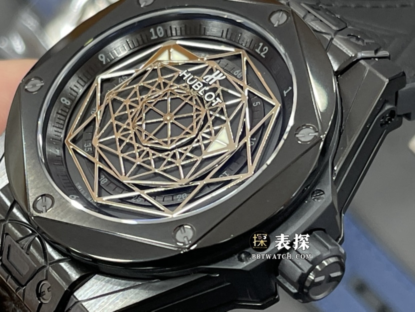 WWF BIG BANGHublot1:1replica watch black dial rubber model 415.CX.1112.VR.MXM18detail shots