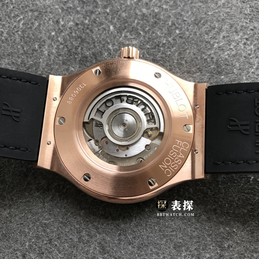 WWF classic fusion Hublot1:1replica watch rose gold full diamond plate leather strap model 511.OX.9010.LR.1704movement picture