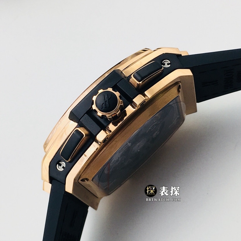 AB Big Bang Hublot1:1replica watch hollow disk leather strap model 641.OX.0183.LR side view