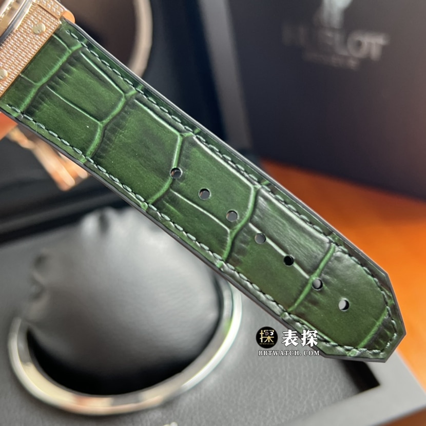 Classic fusion Hublot1:1replica watch green sun pattern dial diamond leather strap model bracelet picture