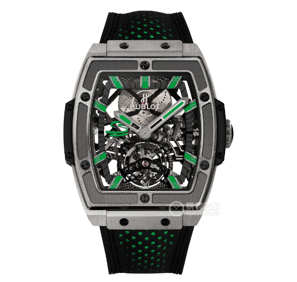 JB Men's Hublot watch with openwork dial and rubber strap 906.NX.0129.VR.AES13