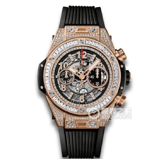 BIG BANG Hublot watch matte black skeleton disk with diamonds rubber model 421.OX.1180.RX.0904