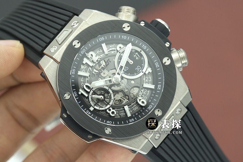 Hublot ceiling watch, BBF Big Bang watch, front view