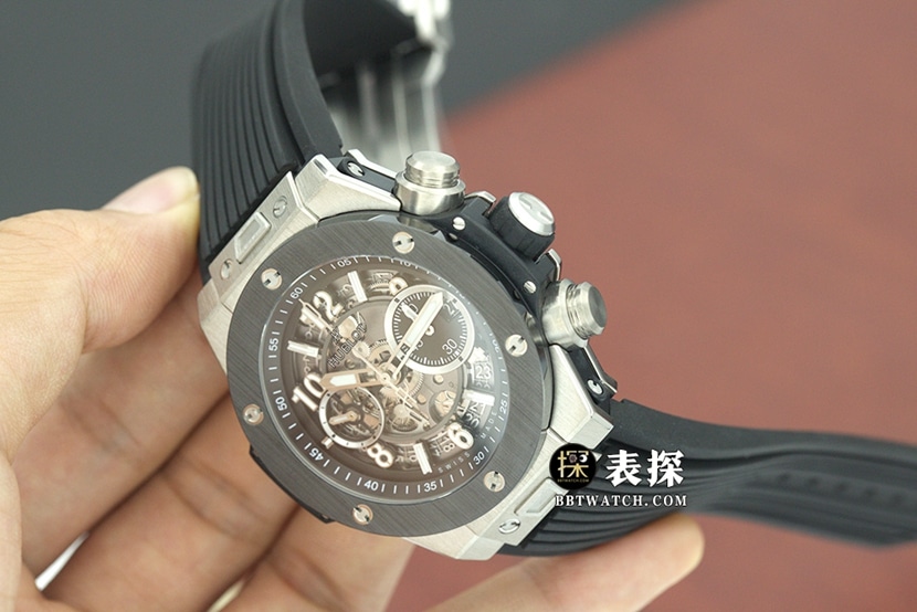 BBF Big Bang Hublot1:1replica watch hollow disc rubber model 421.NM.1170.RX side view