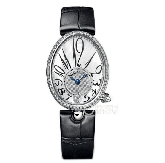 ZF Queen of Naples Breguet watch silver and white natural mother-of-pearl disk satin weave 8918BB/58/864/D00D