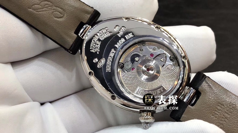 ZF Queen of Naples Breguet watch silver white natural mother-of-pearl disc woven satin model 8918BB/58/864/D00Dmovement picture