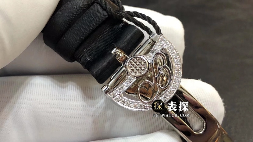 ZF Queen of Naples Breguet watch silver white natural mother-of-pearl disc woven satin model 8918BB/58/864/D00Dclasp picture
