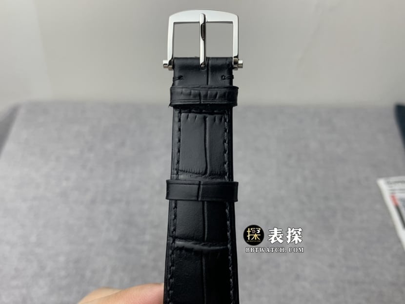 MKS men's Breguet watch silver gray plate leather strap model 5177BB/15/9V6clasp picture