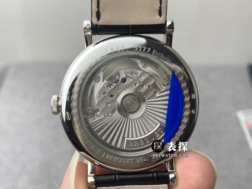 MKS men's Breguet watch silver gray plate leather strap model 5177BB/15/9V6movement picture