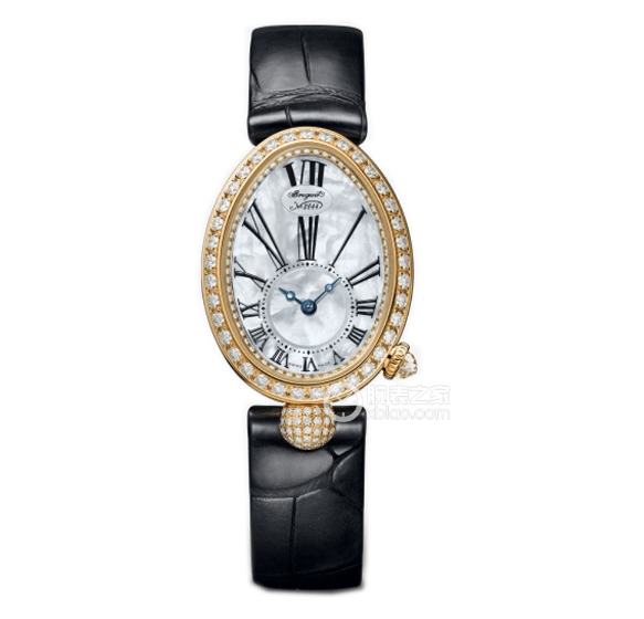 ZF Queen of Naples Breguet watch silver and white mother-of-pearl plate rose goldleather strap model