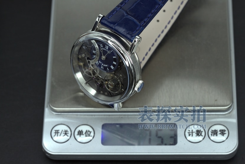 ZF Breguet watch blue gold engraved dialleather strap model 7097BB/GY/9WU weight chart